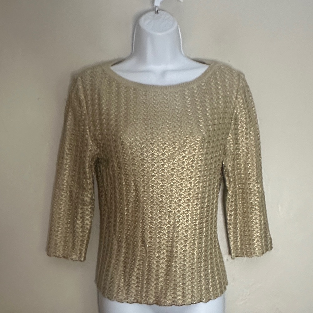 St. John Collection Metallic Gold Sweater